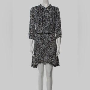 Zadig and Voltaire animal print (blue leopard) asymmetrical mini dress